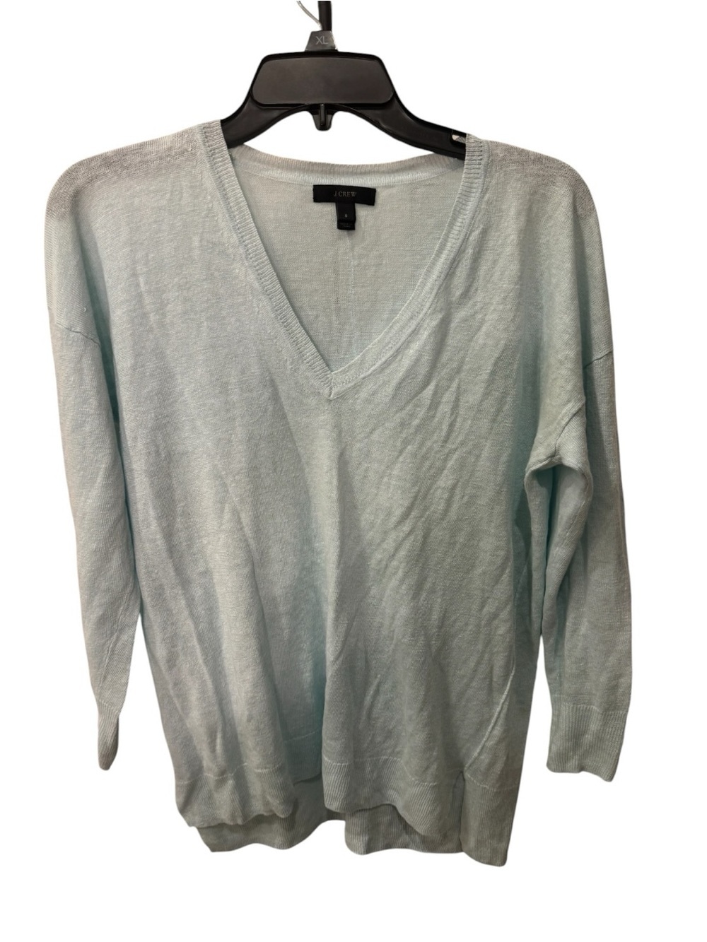 J. Crew Pale Blue Cotton V-Neck Sweater